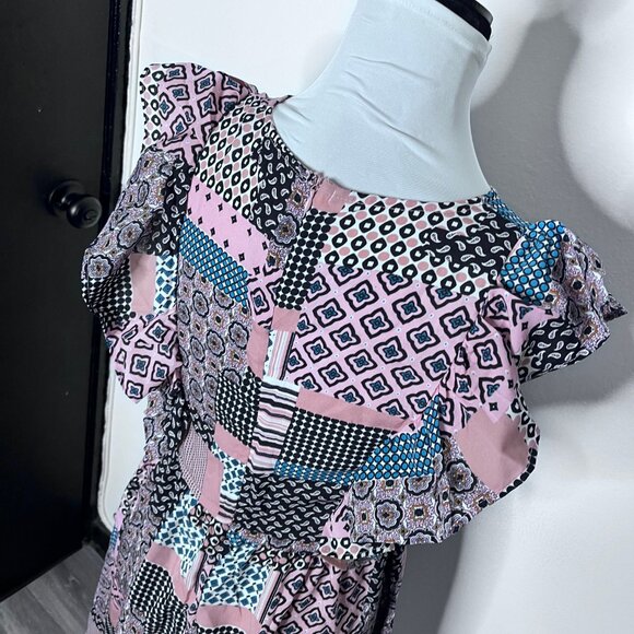 NWOT Mix Pattern Block Print Summer Dress Sz S - Picture 5 of 13